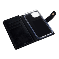 Thumbnail for iPhone 15 Flip Wallet Case Cover with Metal Snap-On Fastener - PU Leather & TPU Featuring Front Cover, Multiple Card Holder Slots & Shock Resistance - Red