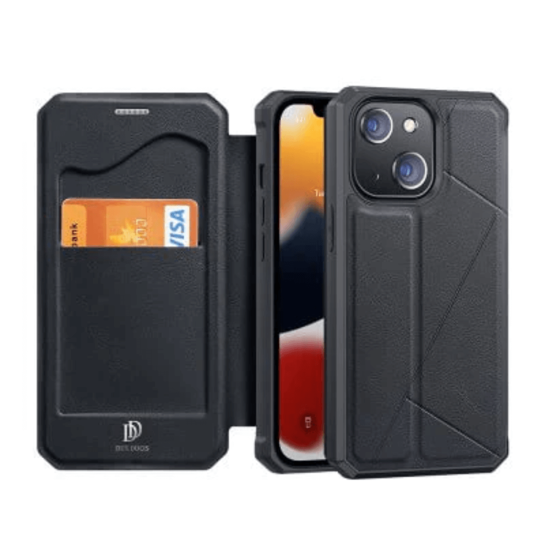 iPhone 13 Pro Max Compatible Case Cover With Magnetic Flip - Black