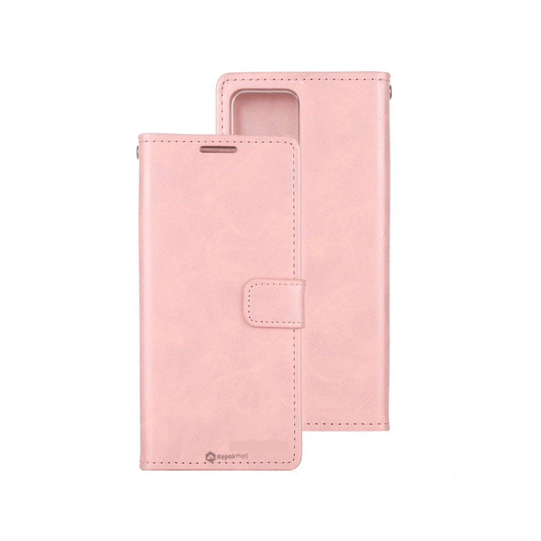 iPhone 15 Flip Diary Case Cover with Card Holder - Convertible to Media Stand, Magnetic Clasp Closure, Drop Tested, Soft and Strong PU Leather with Front Screen Cover - Rose Gold
