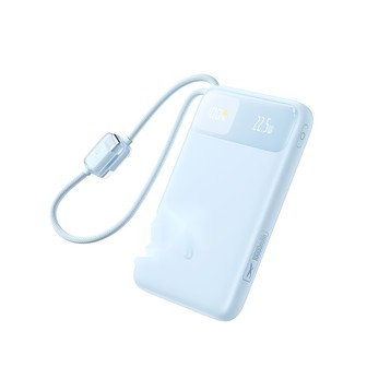 EnerFill FC11 Digital Display Power Bank with Dual Built-in Cables 10000mAh 22.5W-Blue