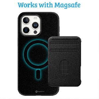 iPhone 15 Pro Max MagSafe Compatible Hybrid Shockproof Case Cover - Bl