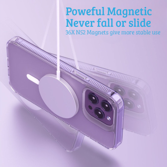 iPhone 15 MagSafe Compatible Clear Shockproof Case Cover - Clear