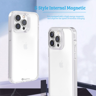 iPhone 15 Pro Max MagSafe Compatible Clear Shockproof Case Cover - Cle