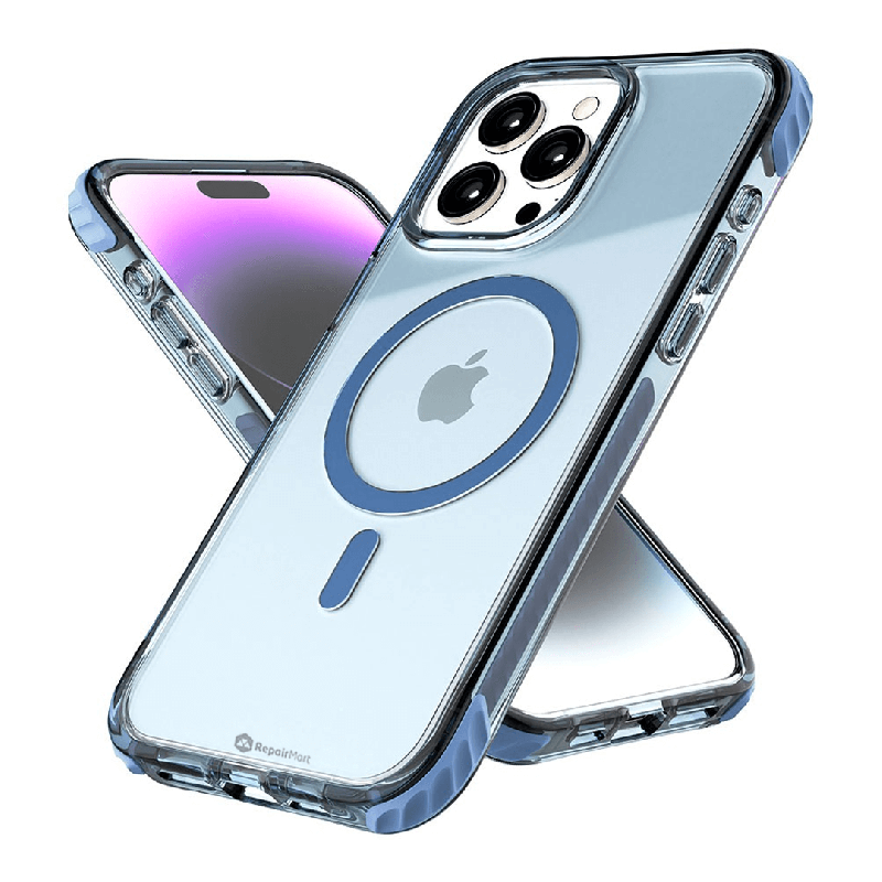 iPhone 15 Transparent Drop-Resistant Case Cover - Blue | Australia