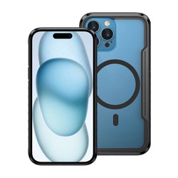 iPhone 15 Heavy-Duty Shockproof Armour Phone Case — Black