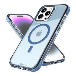 iPhone 15 Pro Max Transparent Drop-Resistant Phone Case — Blue