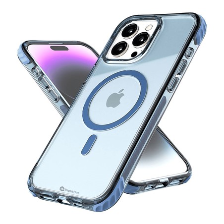 iPhone 15 Pro Max Transparent Drop-Resistant Phone Case — Blue