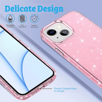 iPhone 15 Heavy Duty Shiny Glitter Clear Camera Lens #2