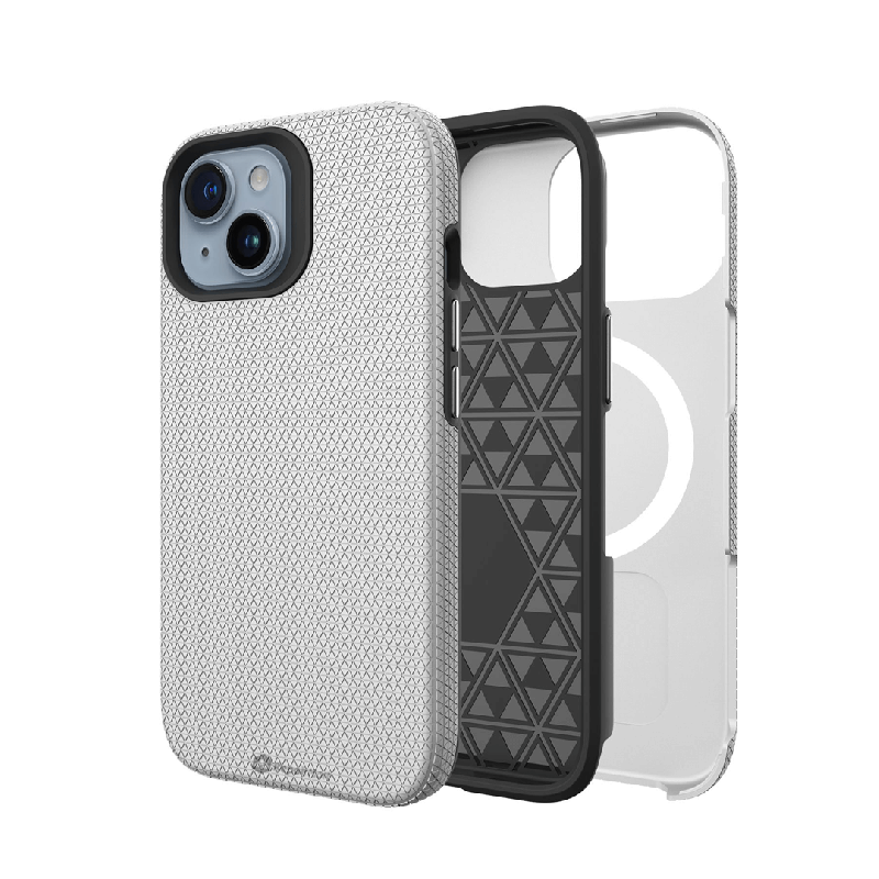 iPhone 15 Plus Rugged Shockproof Case Cover - Silver | Australia