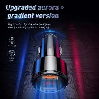 Digital Display Intelligent Dual Quick Car Charger