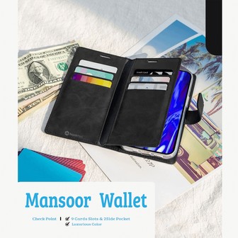 iPhone 15 Plus Flip Wallet Phone Case — Navy