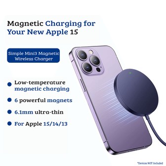 Simple Mini3 Magnetic Wireless Charger Charging Pad 15W Purple