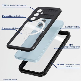 Samsung Galaxy S24 Plus + Ip68 Waterproof Case Compatible