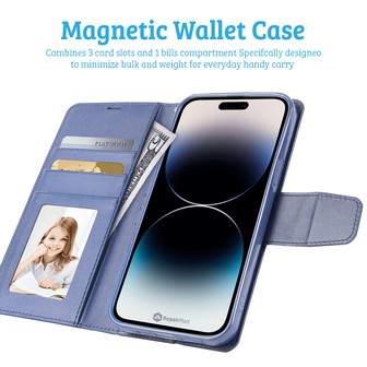 iPhone 15 Pro High-Quality Flip Wallet Phone Case — Rose Gold