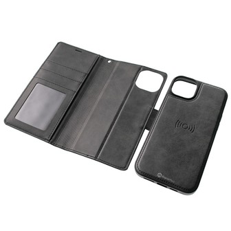 iPhone 15 Pro Magnetic Flip Wallet Phone Case — Navy