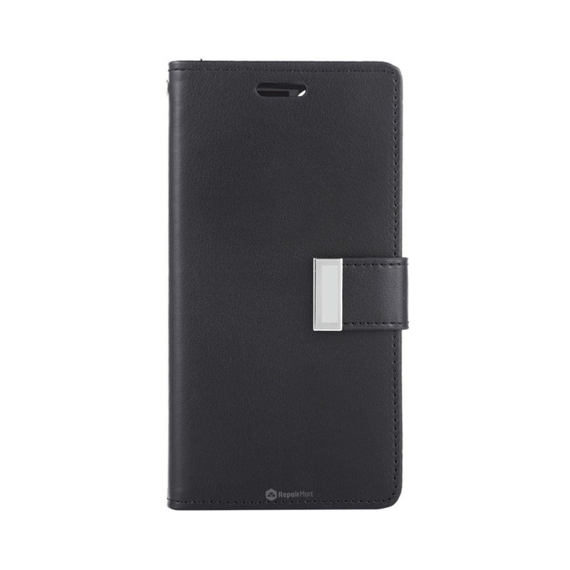 iPhone 15 Pro High-Quality Flip Wallet Phone Case — Black
