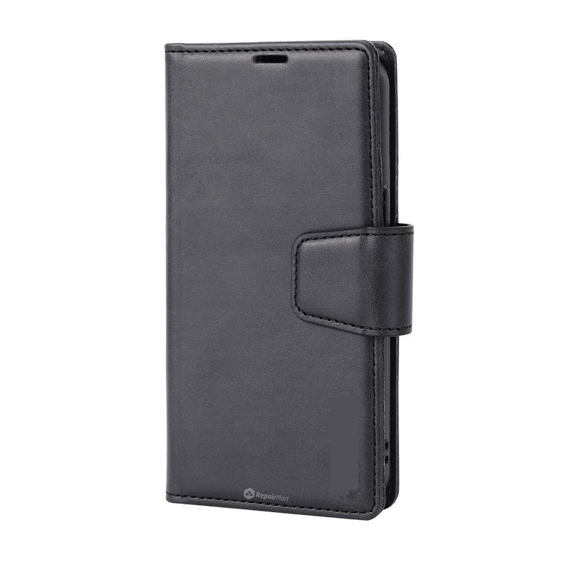 iPhone 15 Pro Max Magnetic Flip Wallet Phone Case — Black