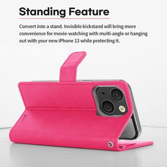 iPhone 15 Pro Flip Diary Phone Case — Black