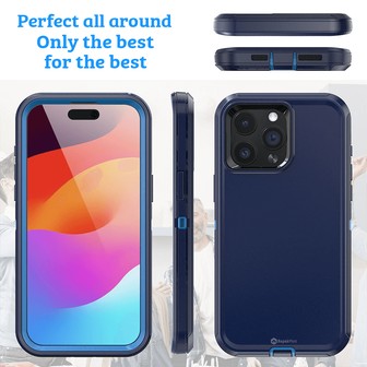 iPhone 15 Pro Max Rugged Armour Phone Case — Navy
