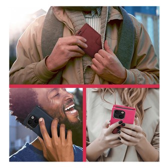 iPhone 15 Pro Flip Diary Phone Case — Red