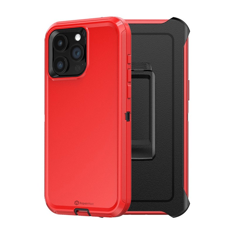 iPhone 15 Pro Rugged Armour Phone Case — Red