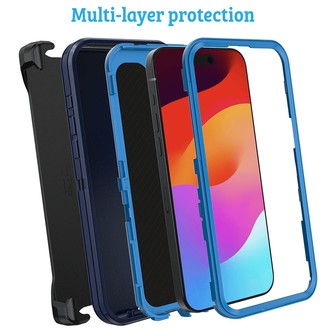 iPhone 15 Pro Rugged Armour Phone Case — Red