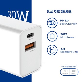 30W Dual Ports Charging Wall Charger Power... | RepairMart