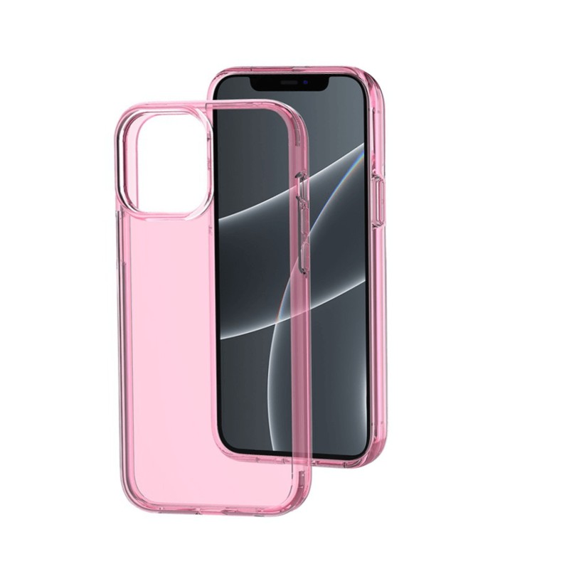 iPhone 14 Plus Clear Shockproof Phone Case — Pink