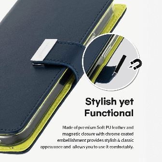 iPhone 14 Pro Rich Diary Stylish Protection Case Cover - Mint