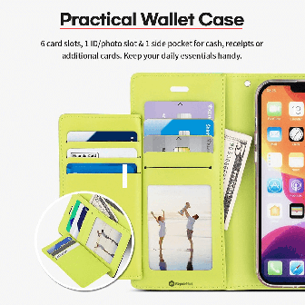 iPhone 14 High-Quality Flip Wallet Case Cover - Gold | Australia