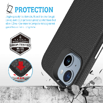 iPhone 14 Rugged Shockproof Case Cover - Black | Australia