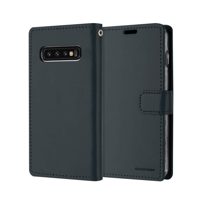 Back Flip Leather Wallet Case Cover for Samsung Galaxy S10 - Black