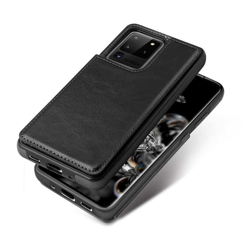Back Flip Leather Wallet Cover Case for Samsung Galaxy S20 Ultra - Black
