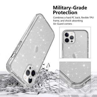 iPhone 12 Mini Glitter Clear Shockproof Case Cover - Gold | Australia