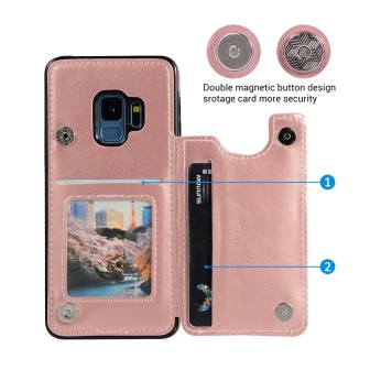Samsung Galaxy S9 Leather Wallet Flip Diary Case Cover - Black