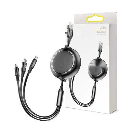 Golden Loop Retractable 3 in 1 USB Cable 3.5A (35cm-120cm)