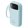 Qpow2 Dual-Cable Digital Display Fast Charge Power Bank 10000mAh 22.5W - Purple