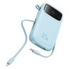 Qpow2 Dual-Cable Digital Display Fast Charge Power Bank 10000mAh 22.5W - Purple
