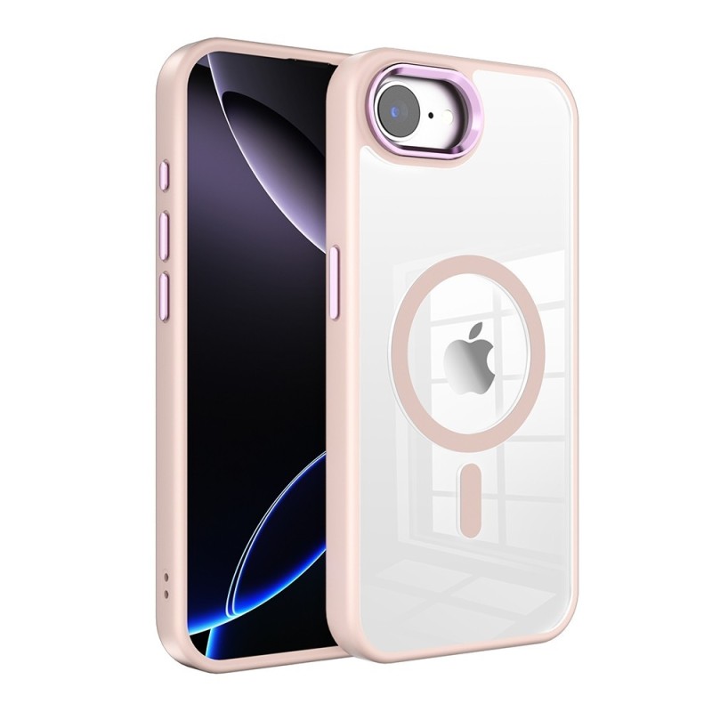 iPhone 17 Air Clear with Metal Camera Frame Case Cover - Pink