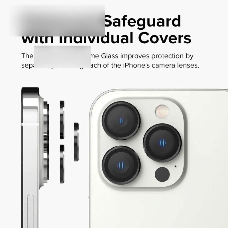 iPhone 15 Pro / 15 Pro Max HD Clear Camera Lens Protector - Graphite