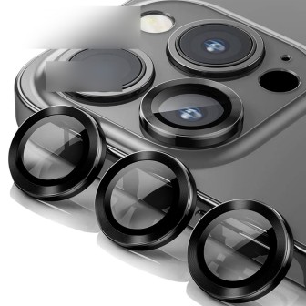 iPhone 15 Pro / 15 Pro Max HD Clear Camera Lens Protector - Black