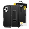 iPhone 16 Pro Max Rugged Armor Belt Clip Holster Case Cover - Black