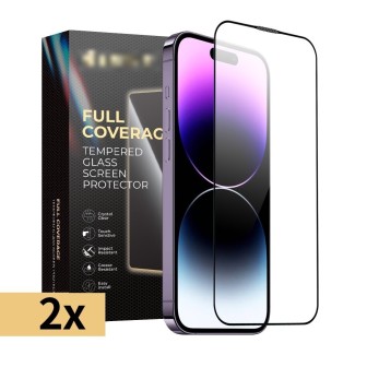 iPhone 14 Pro Max Full Coverage Tempered Glass Screen Protector - 2 Pa
