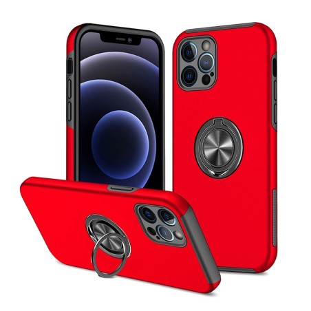 iPhone 14 Pro Max Shockproof with Ring Holder Stand Case Cover - Red
