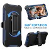 iPhone 16 Pro Rugged Armor Belt Clip Holster Case Cover - Black