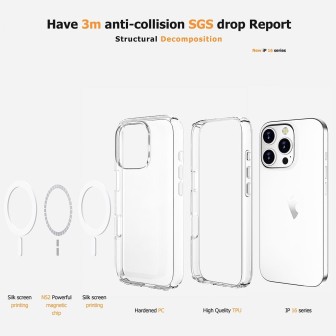 iPhone 16 Pro Slim Shockproof Clear Case Cover - Transparent
