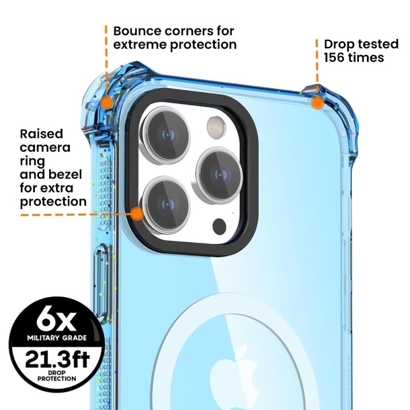 iPhone 15 Pro Max Bounce Impact Slim Shockproof Clear Case Cover - Cle