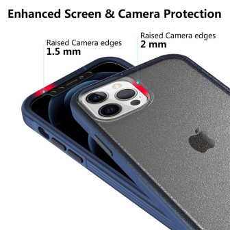 iPhone 12 Pro Max Heavy-Duty Armor Shockproof Case Cover - Black / Navy | Australia