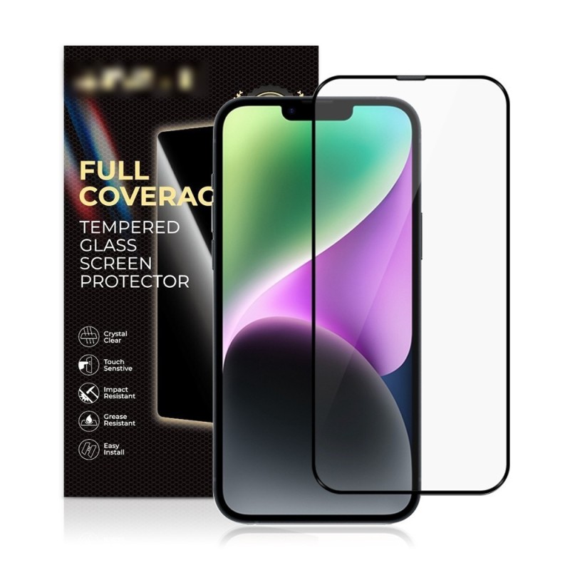iPhone 15 Plus / 16 Plus Full Coverage Tempered Glass Screen Protector