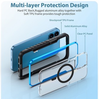 iPhone 15 Pro Max Heavy-Duty Armor Shockproof Case Cover - Rose Gold